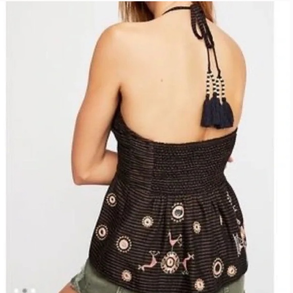Free People Sweet Safari Halter Top Embroidered NWT - Picture 4 of 5